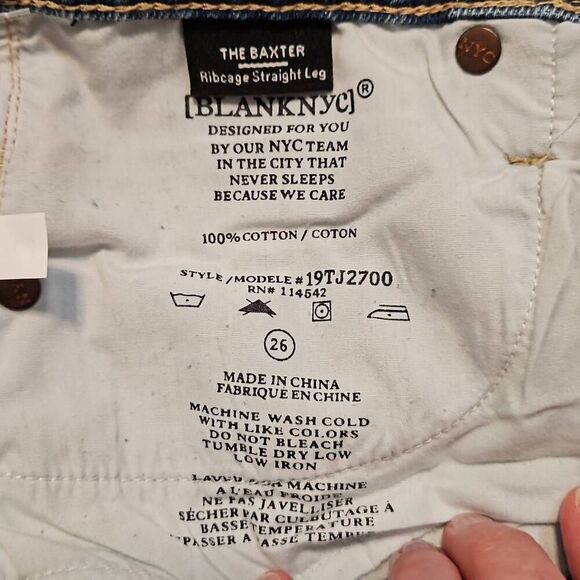 BLANK NYC The Baxter Ribcage Straight Leg Crop Pant Jeans On Ocean Time 26 - Picture 4 of 13